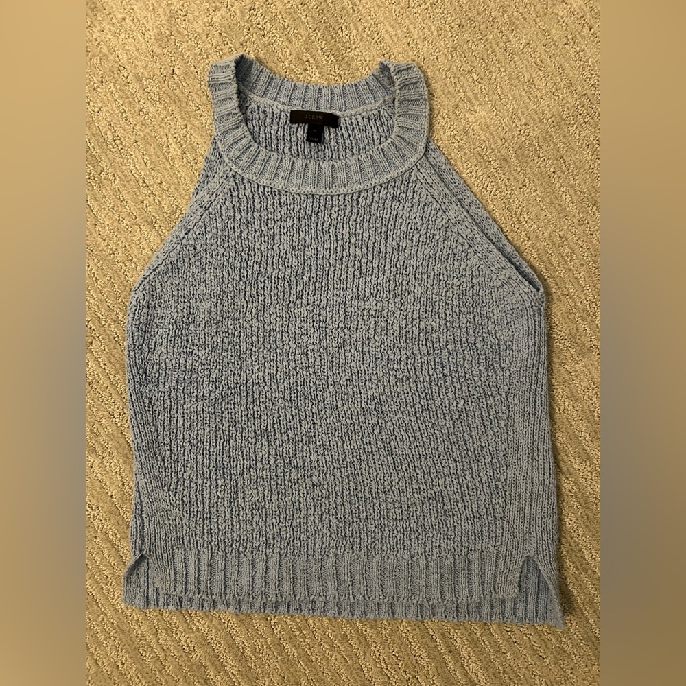 J. Crew Light Blue Knit Halter Sweater Tank